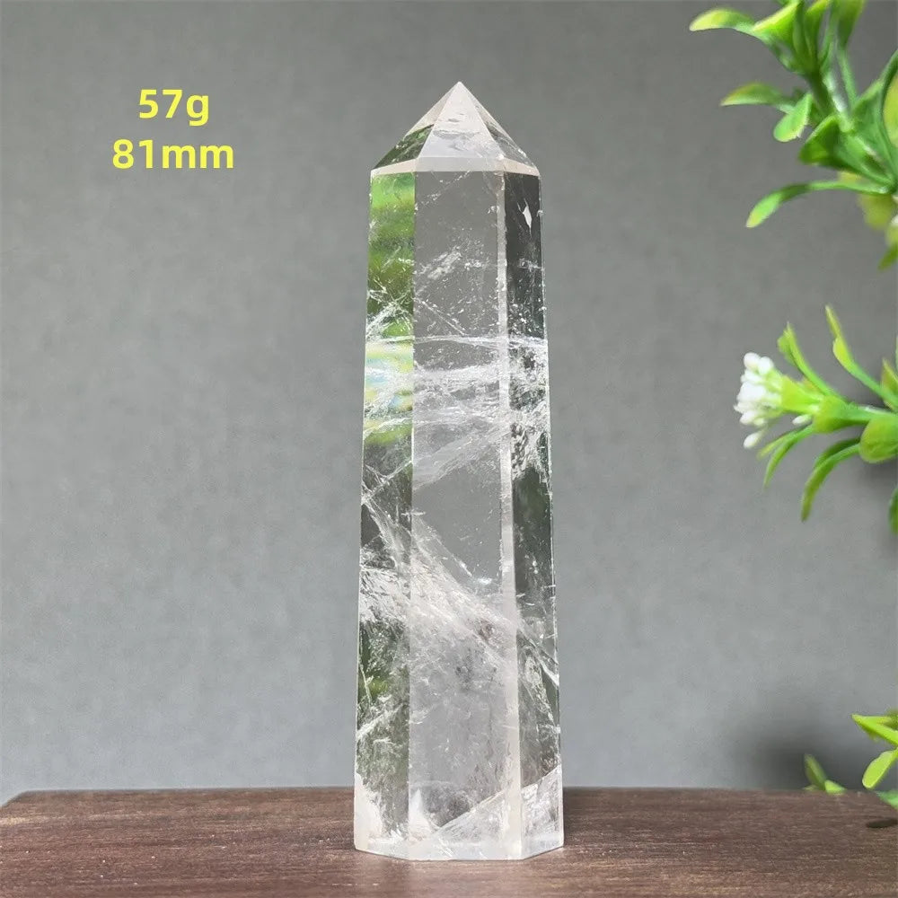 Natural Clear Quartz Crystal Obelisk