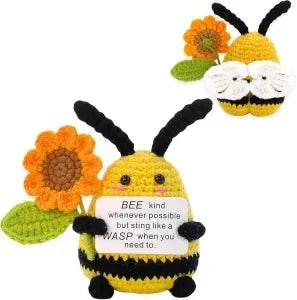 Positive Crochet Doll with Affirmation Card