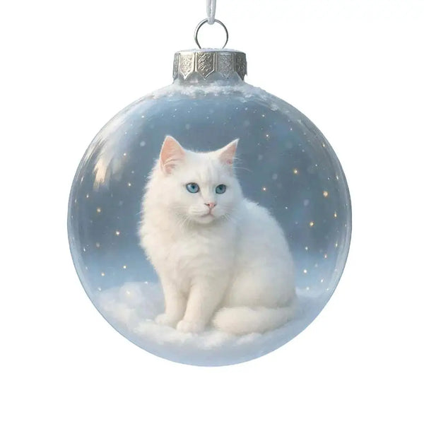 Cat Acrylic Christmas Ball Ornament