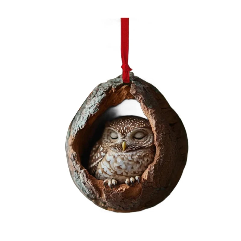 Acrylic Owl Christmas Tree Ornament