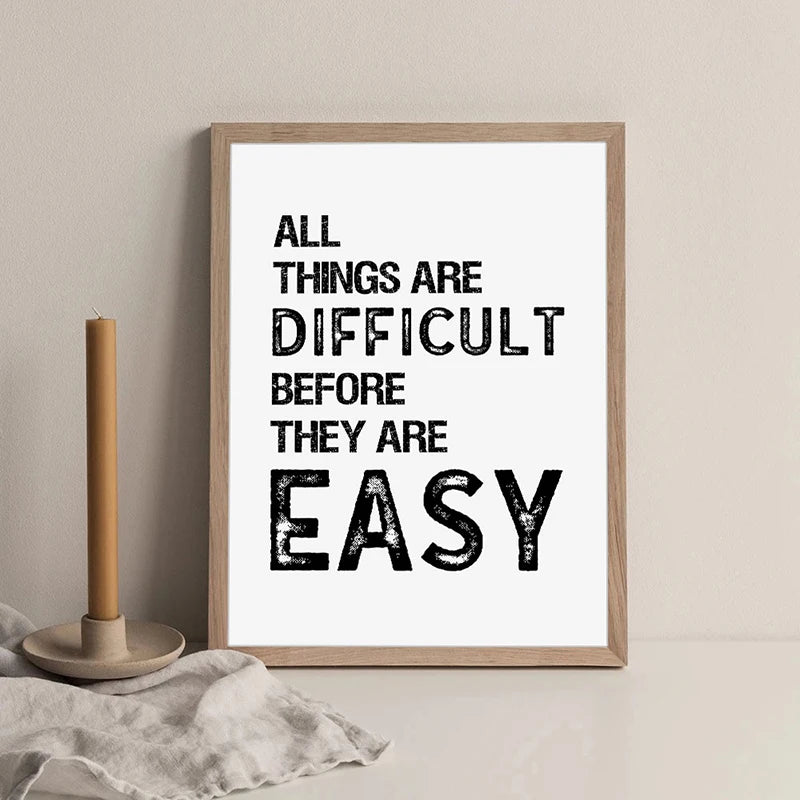 Black and White Inspirational Quote Canvas Art