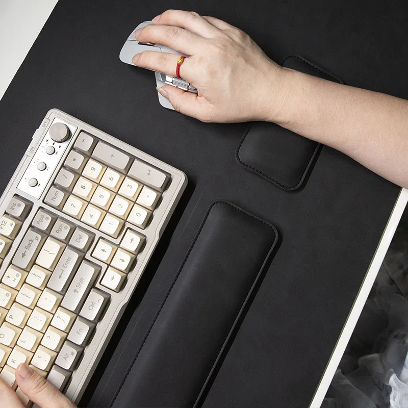 Large PU Leather Desk Pad Set with Mouse Wrist Guard