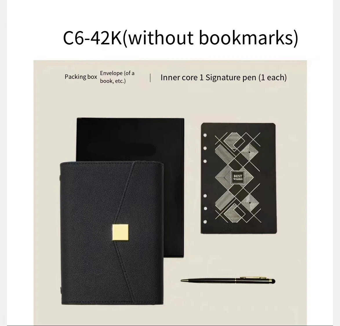A5 PU Leather Refillable Notebook Planner.