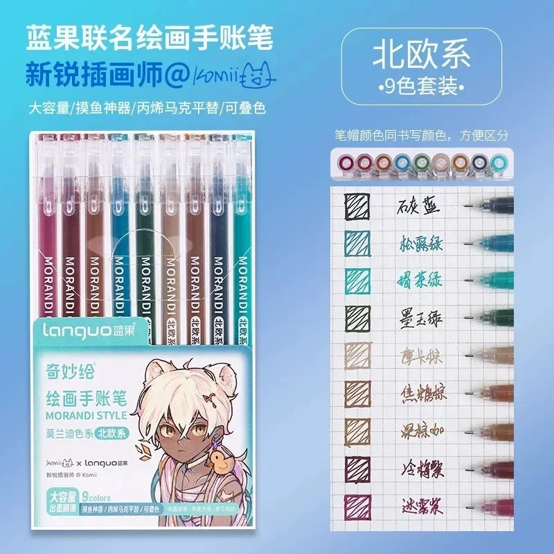 198/6 PCS Morandi Gel Pen Set