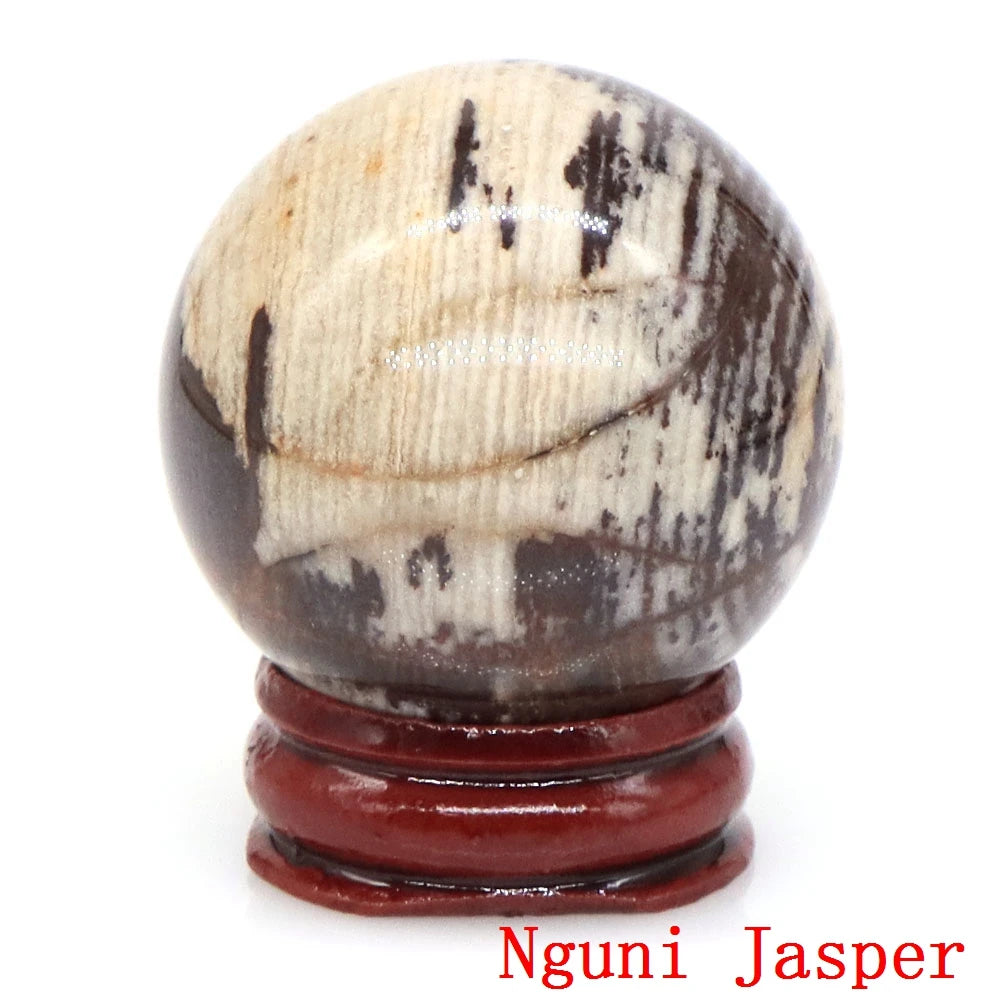 Natural Gemstone Crystal Ball with Stand