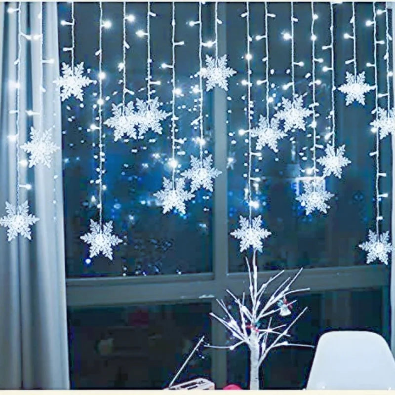 3.2M Snowflake Curtain String Lights