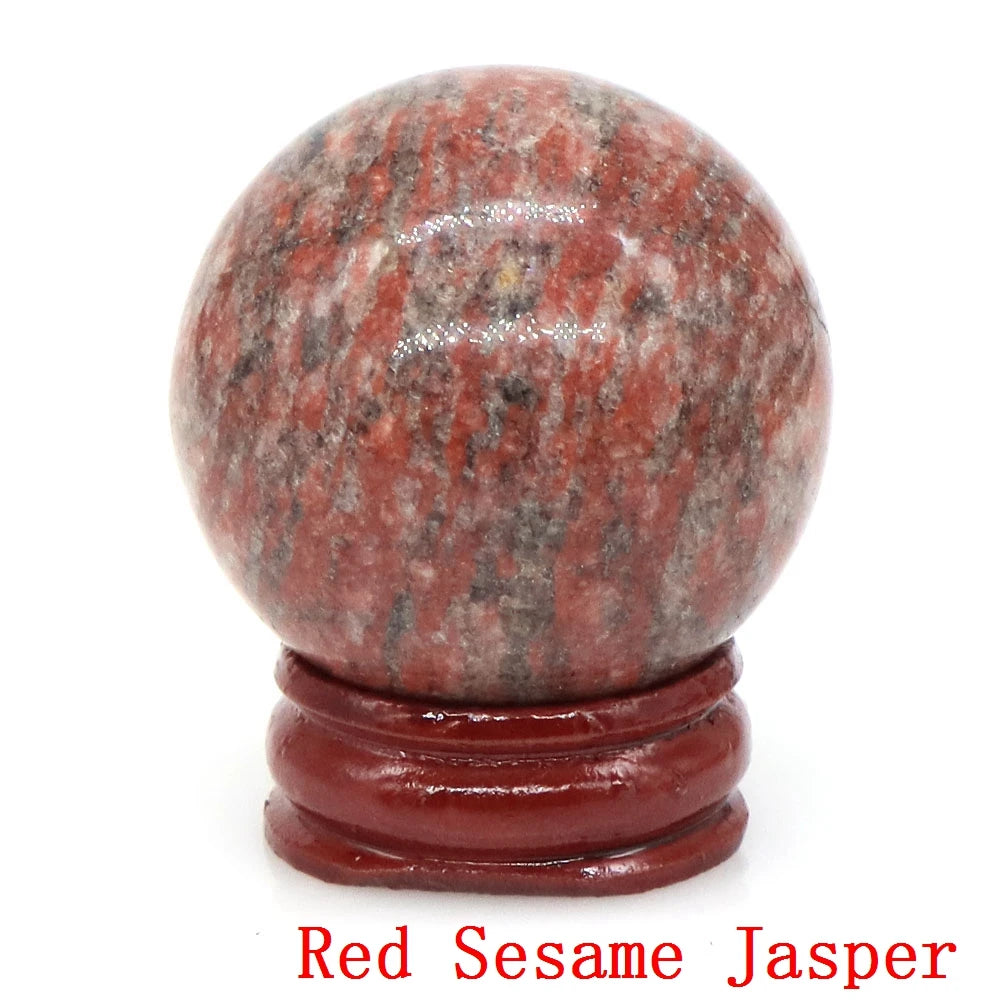 Natural Gemstone Crystal Ball with Stand