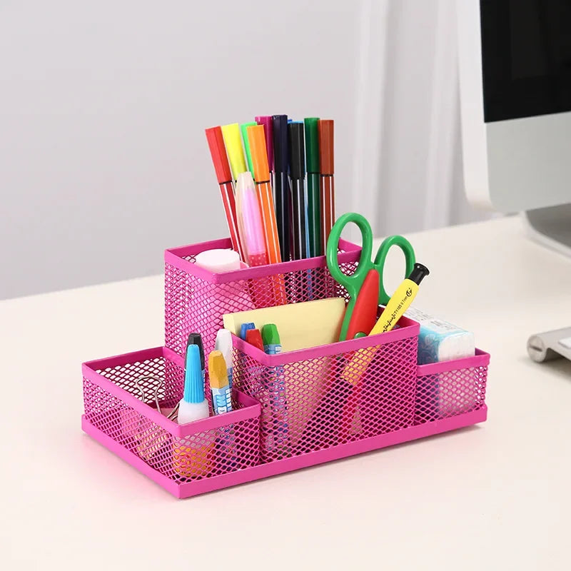 Metal Mesh Pen Holder – Desk Organizer for Office & School