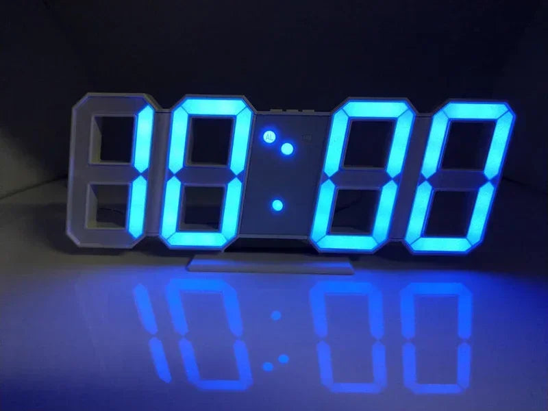3D LED Digital Wall Clock – Glow Night