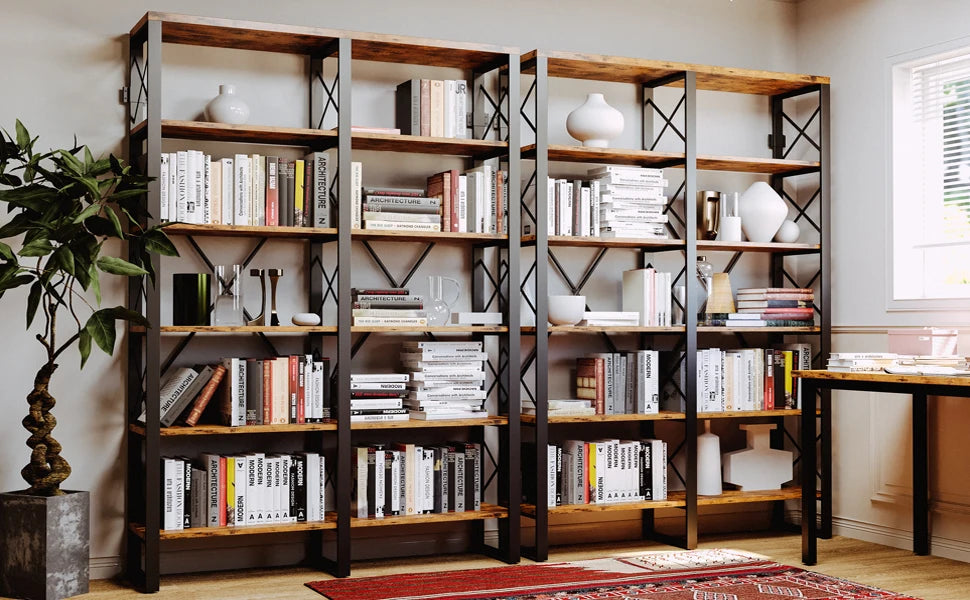 IRONCK Double Wide 6-Tier Bookshelf –