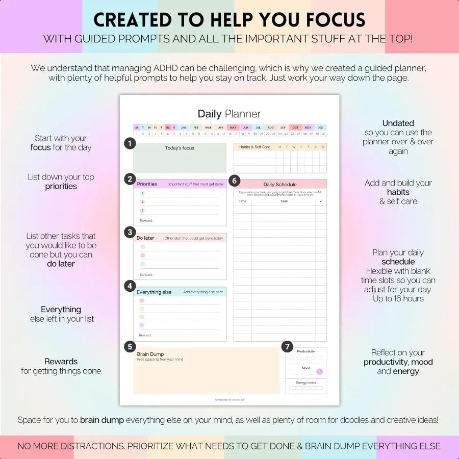 ADHD Daily Planner – Task & Productivity Organizer