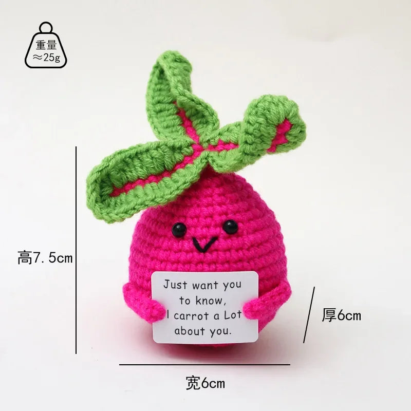 Positive Crochet Doll with Affirmation Card