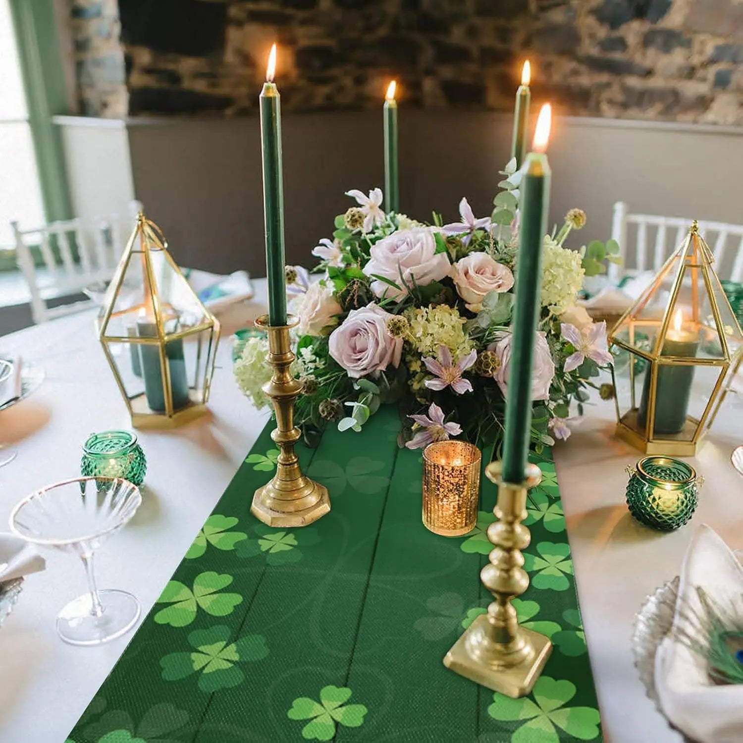 St. Patrick's Day Lucky Clover Table Runner