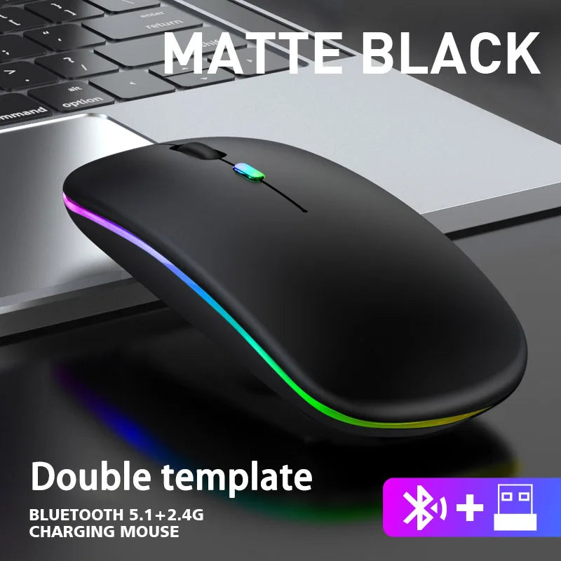 Dual-Mode Wireless RGB Mouse – Bluetooth & 2.4GHz