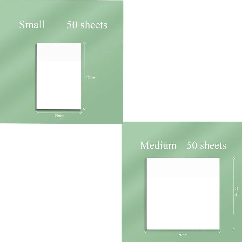 50sheets Transparent Posted it Sticky Note Pads Notepads Posits Papeleria Journal School Stationery office Supplies