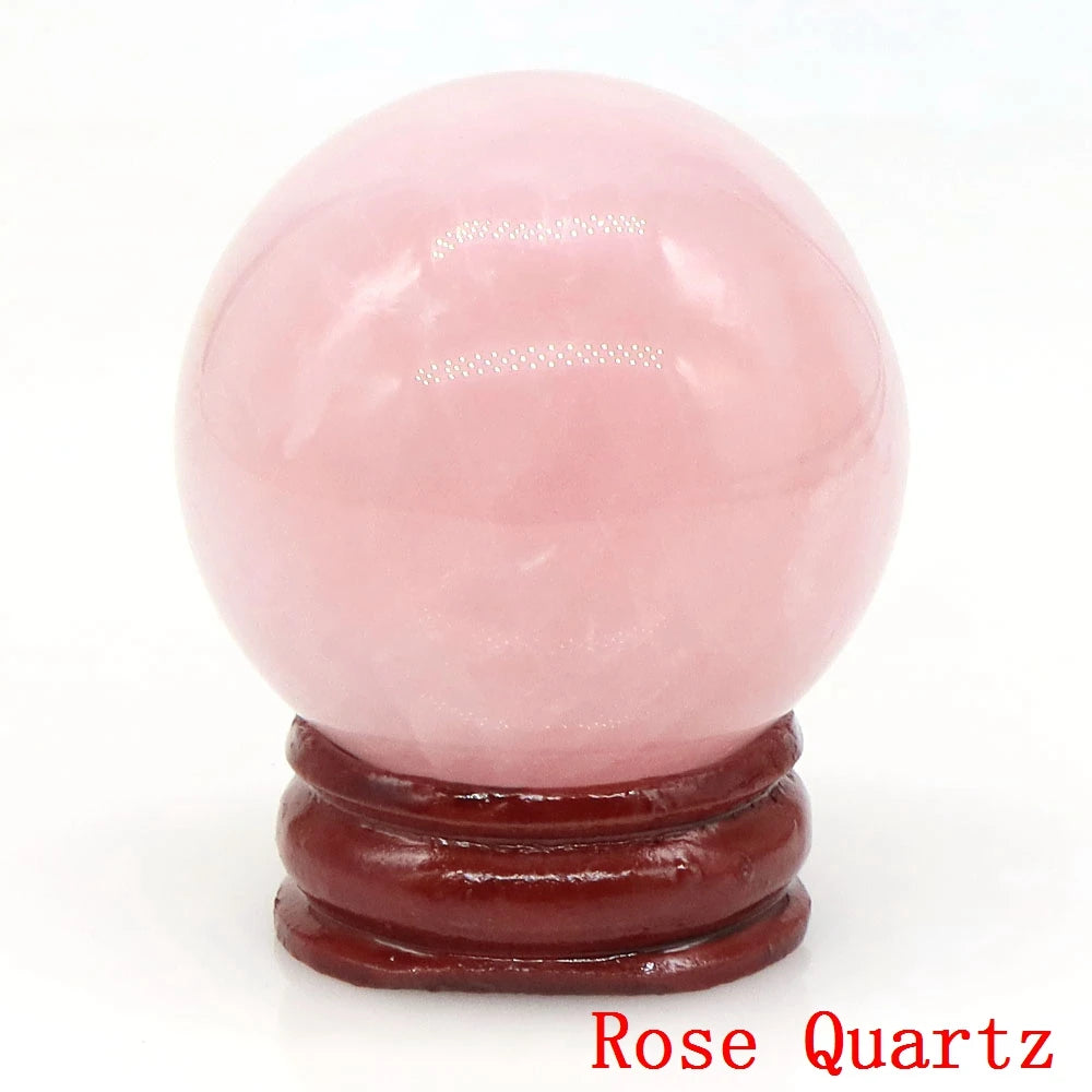 Natural Gemstone Crystal Ball with Stand