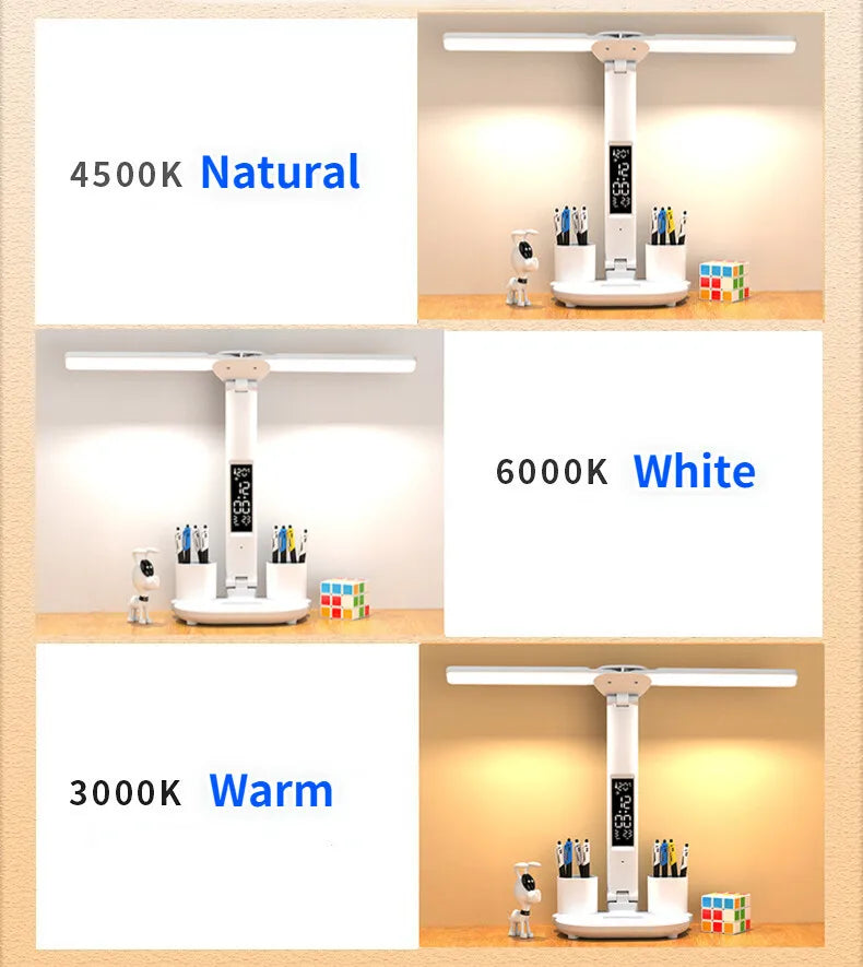 LED Desk Lamp with Clock