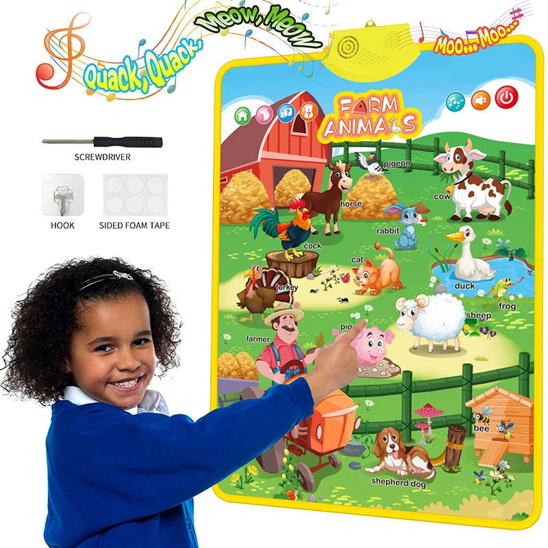 Talking Alphabet Wall Chart – Educational ABC & 123 Music Poster