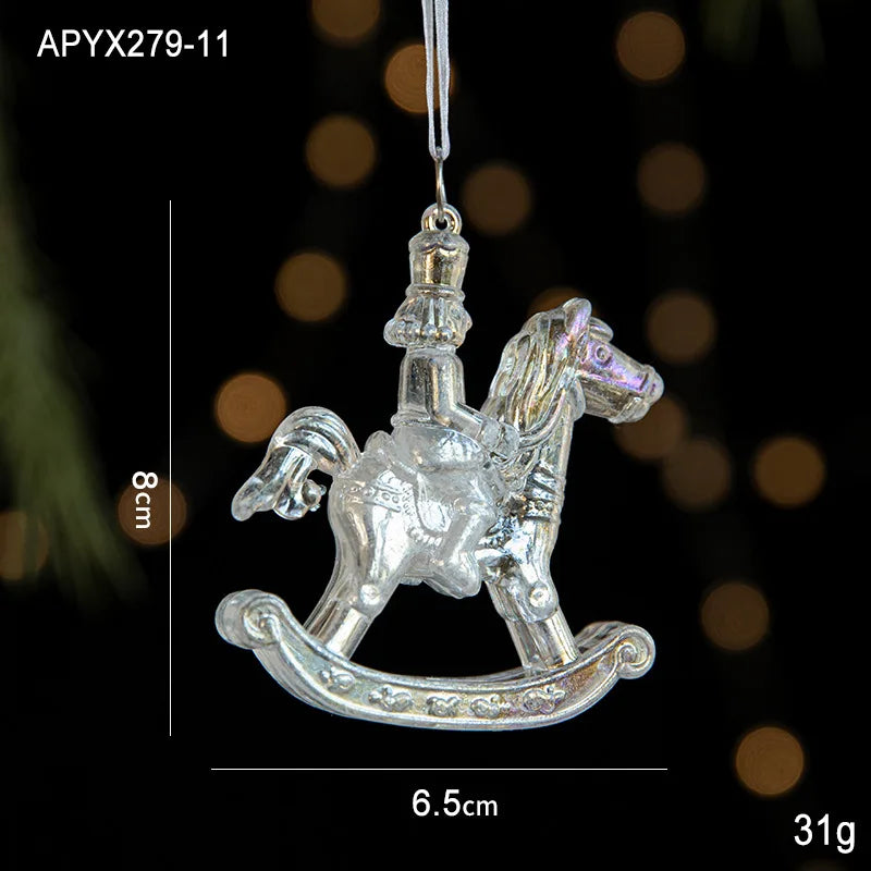 Acrylic Snowflake & Reindeer Christmas Pendant