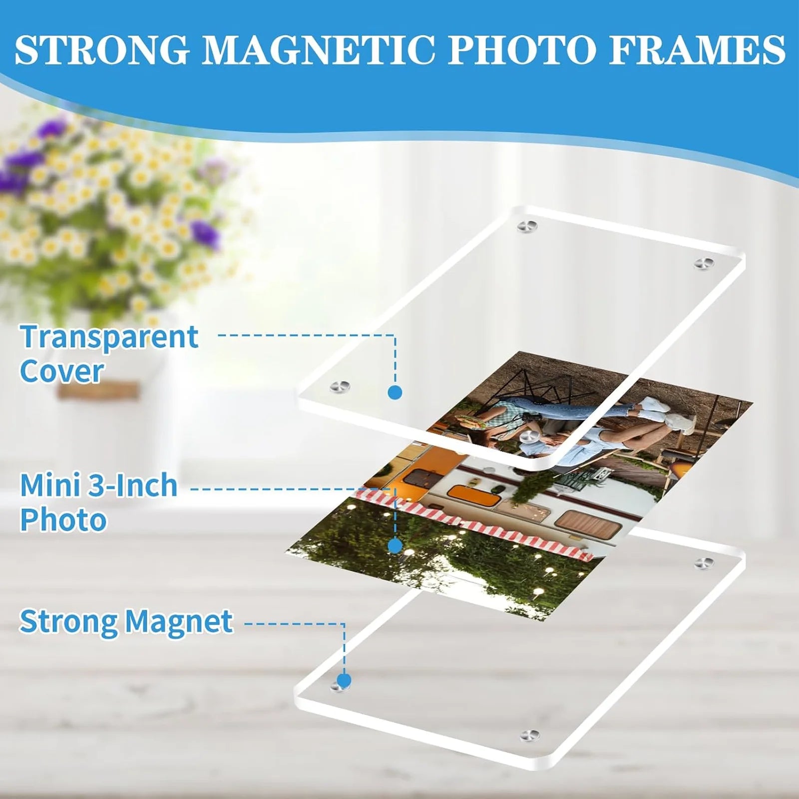 Acrylic Magnetic Fridge Photo Frame