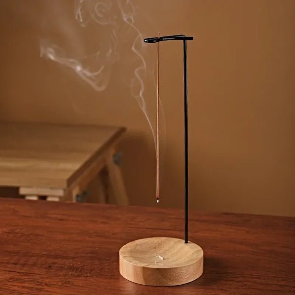 Upside Down Incense Burner – Wooden Holder & Tray