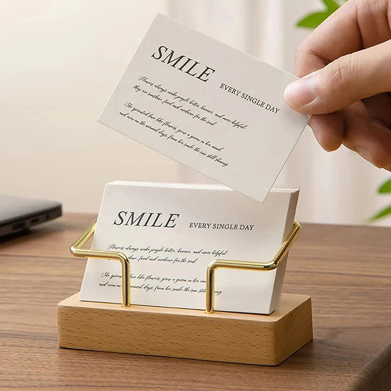 Wooden Business Card Holder Organizer