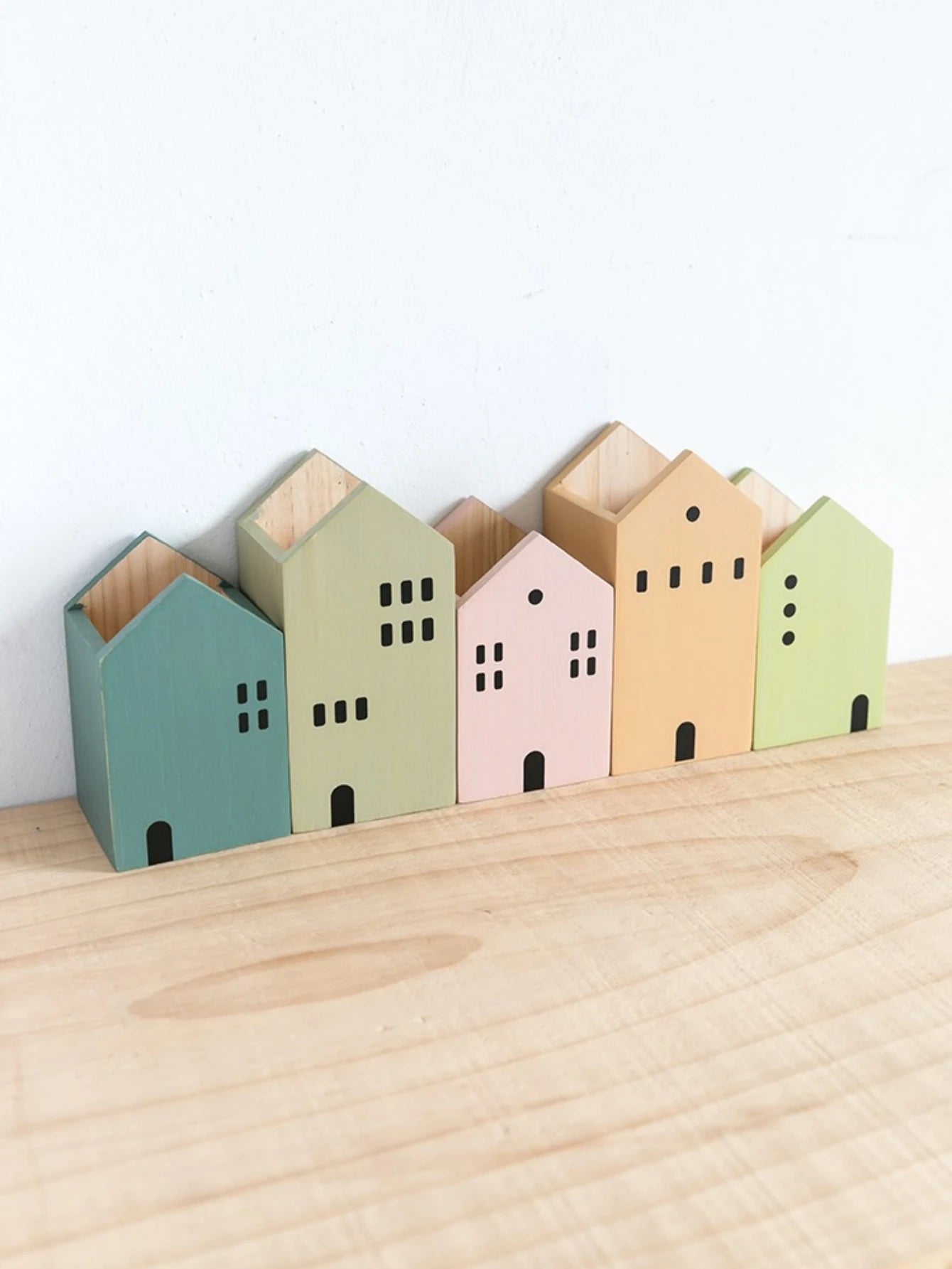 Wooden Pen Holder – Desk Organizer for Stationery & Makeup