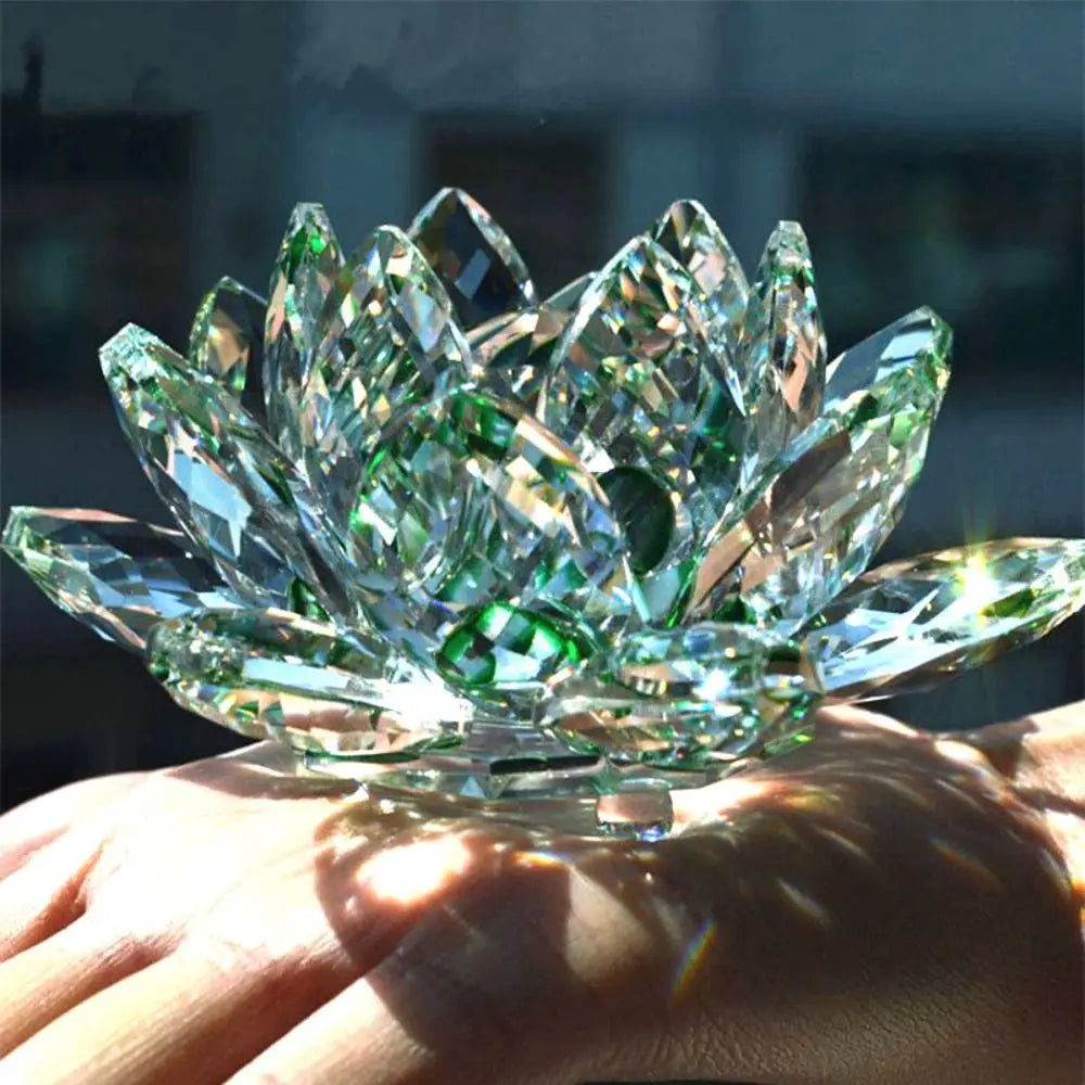 Crystal Lotus Flower Figurine: