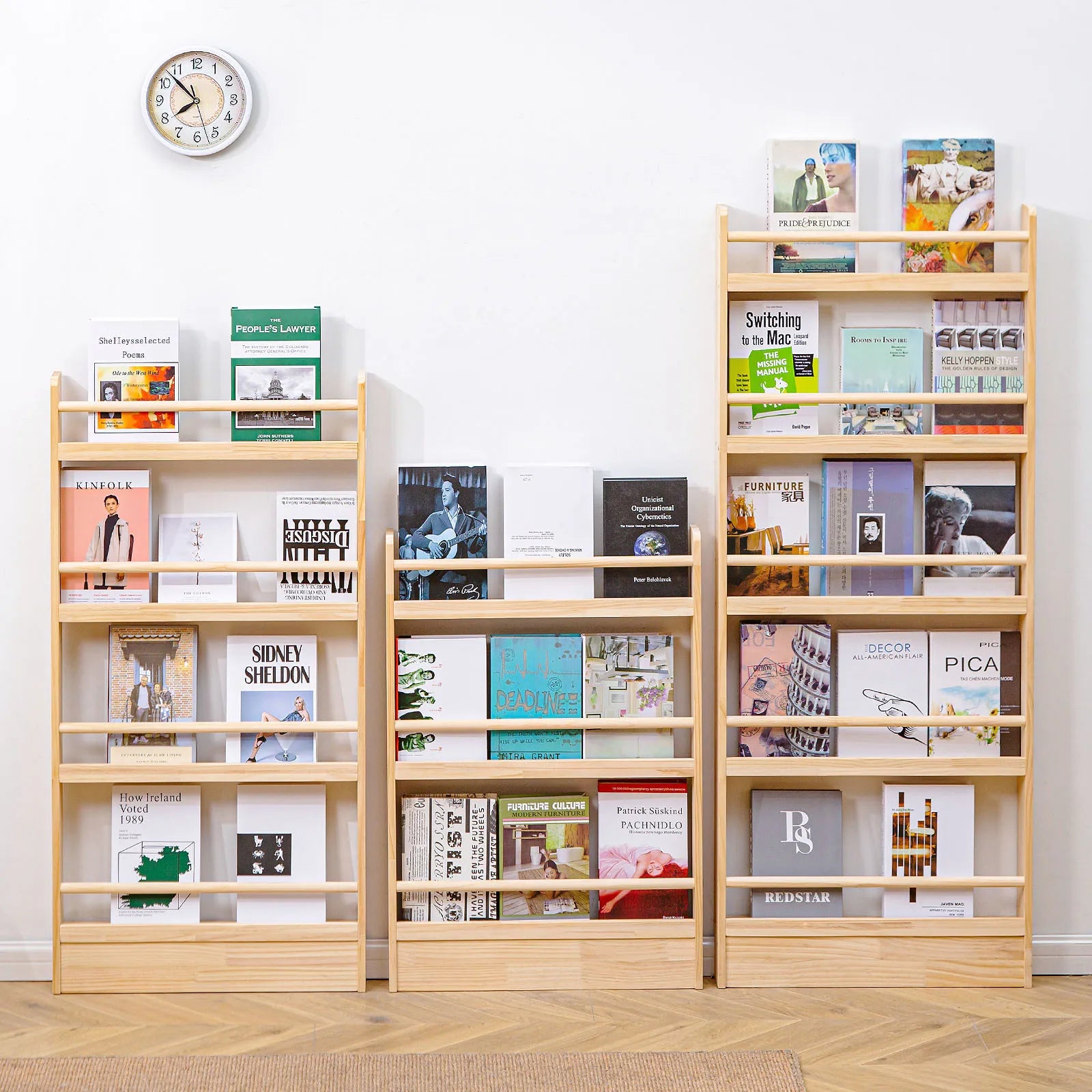 Solid Wood Narrow Bookshelf