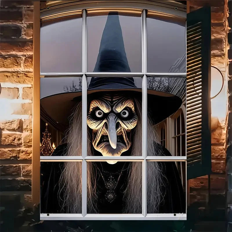 VIKAMA Halloween Witch Door Flag