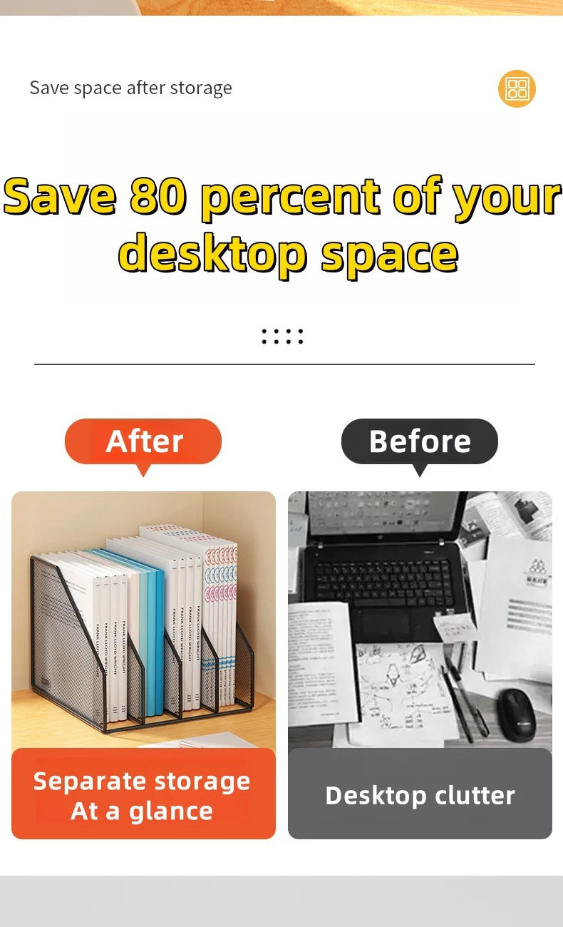Metal File Rack Desktop Organizer