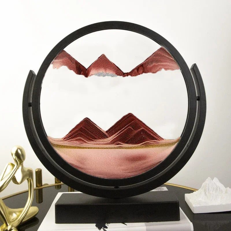Round Rotating 3D Moving Sand Art
