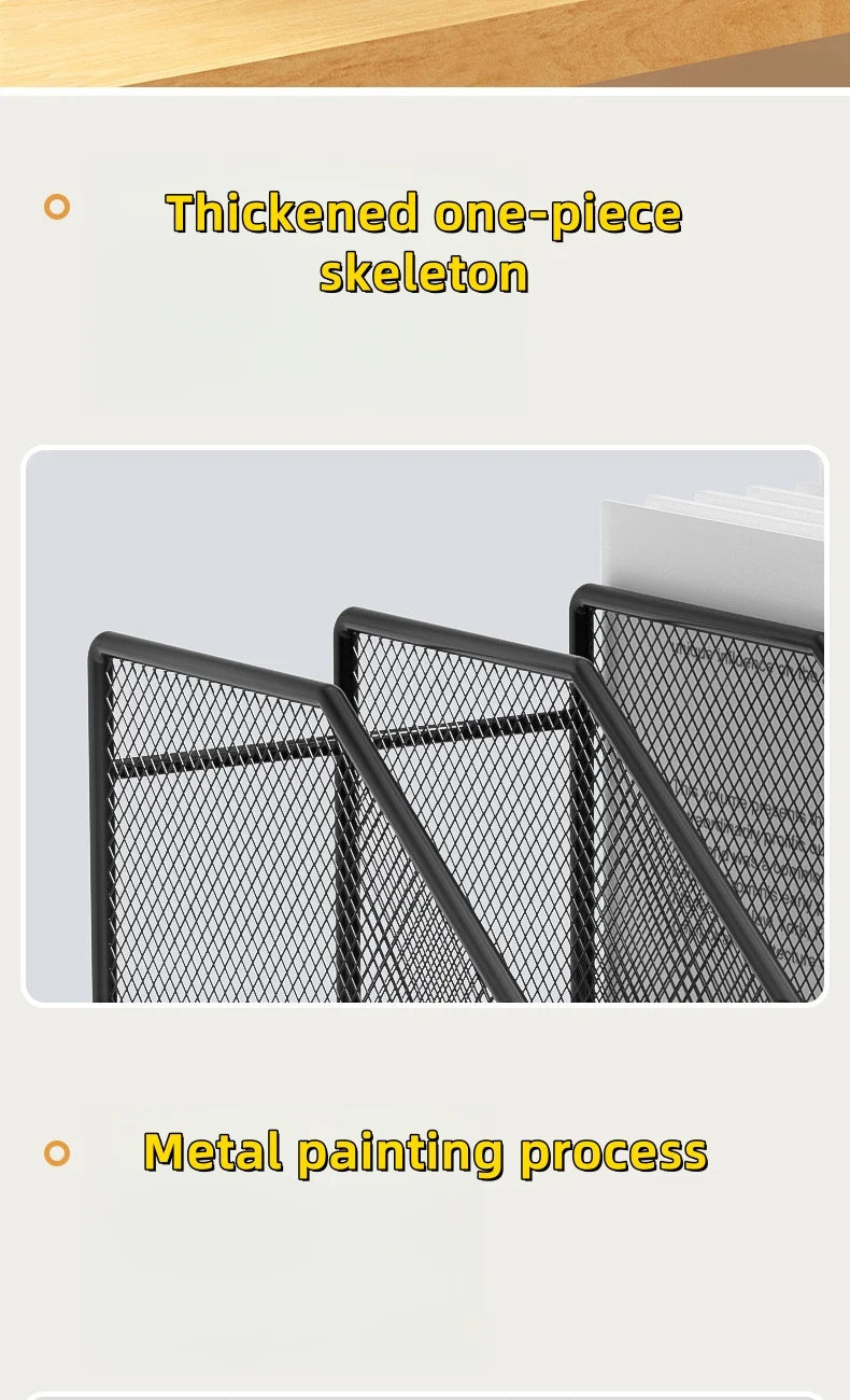 Metal File Rack Desktop Organizer