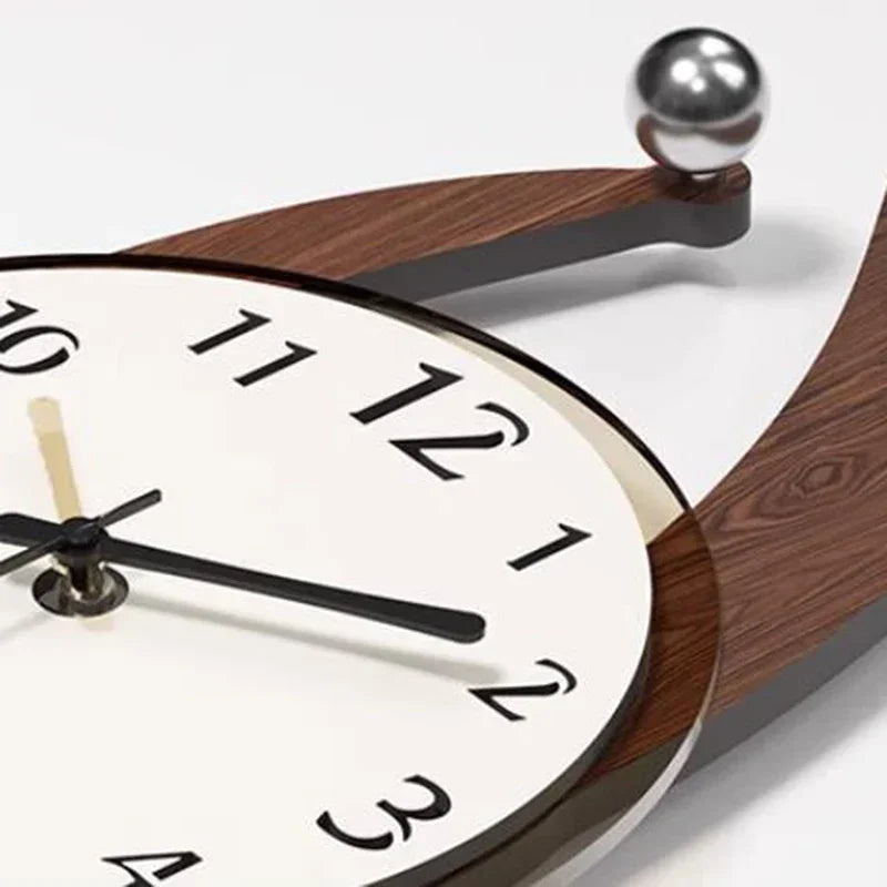 Retro Wooden Wall Clock Decor