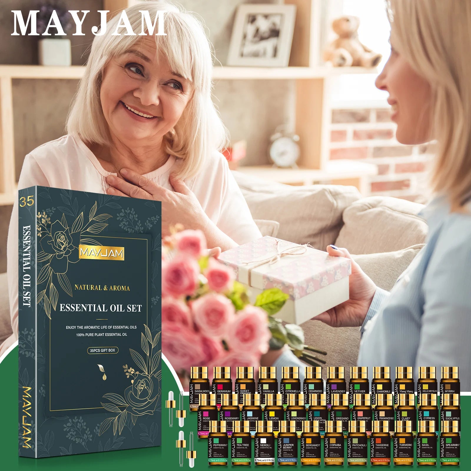 MAYJAM 35pcs Essential Oils Set