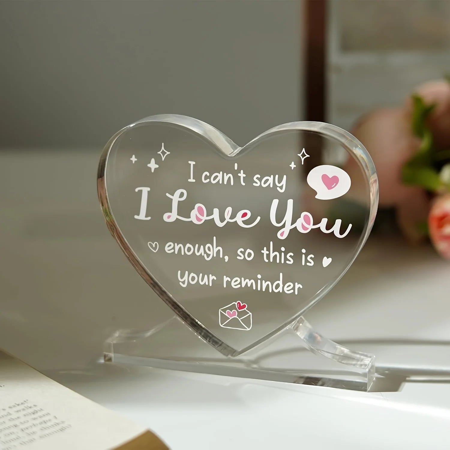 I Love You Heart Acrylic Plaque