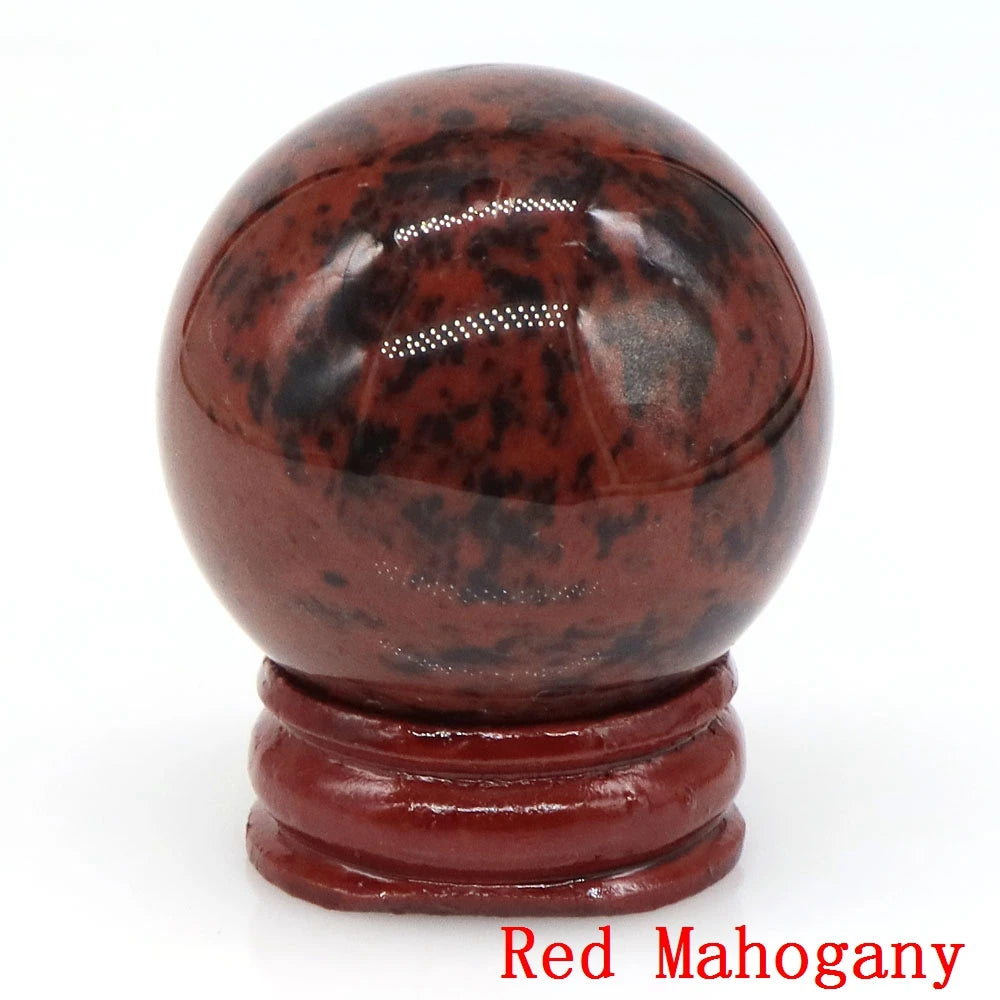 Natural Gemstone Crystal Ball with Stand