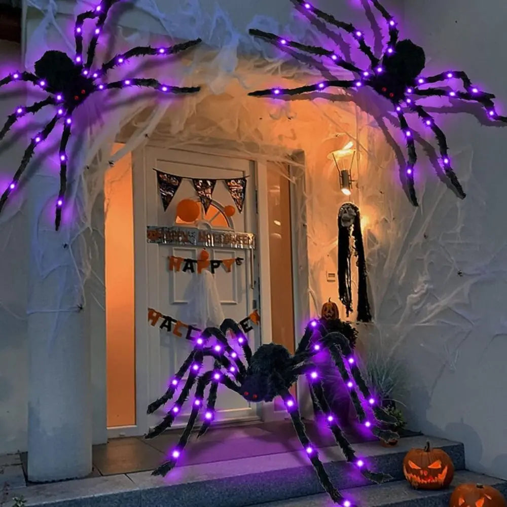 8-Mode LED Halloween Spider Web Lights