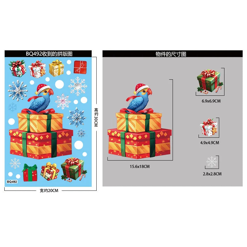 Christmas Snowflake & Santa Window Clings