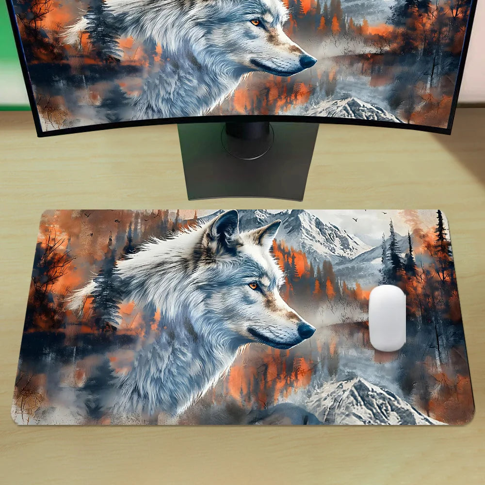 Mystery Wolf Aesthetic Desk Mat