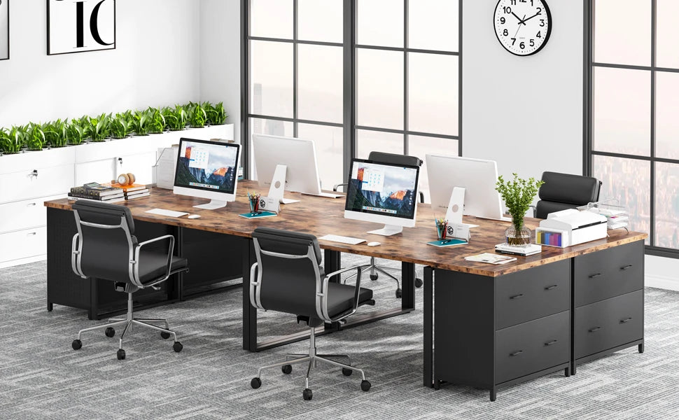 2-Drawer Lateral File Cabinet – Wood Filing Storage for A4 & Letter Size
