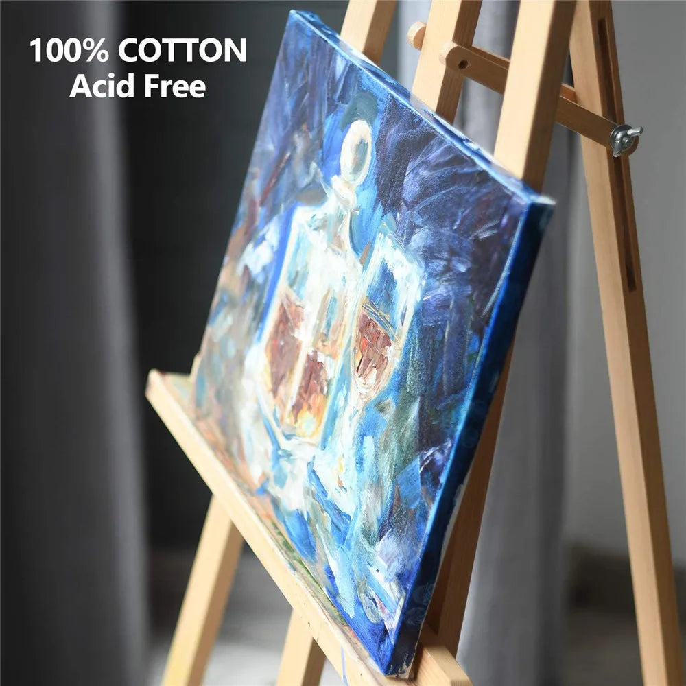 Pack of 4 White Blank Canvas Boards: