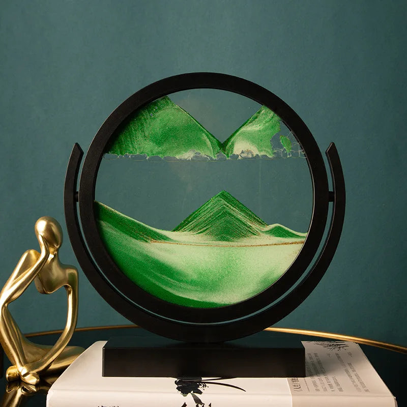 Round Rotating 3D Moving Sand Art