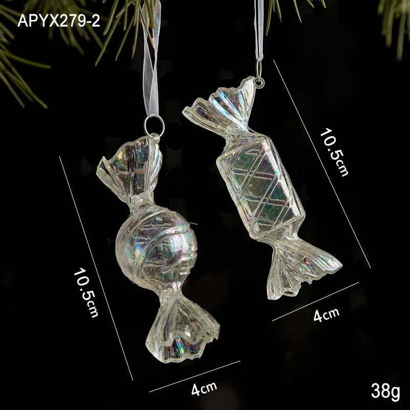 Acrylic Snowflake & Reindeer Christmas Pendant