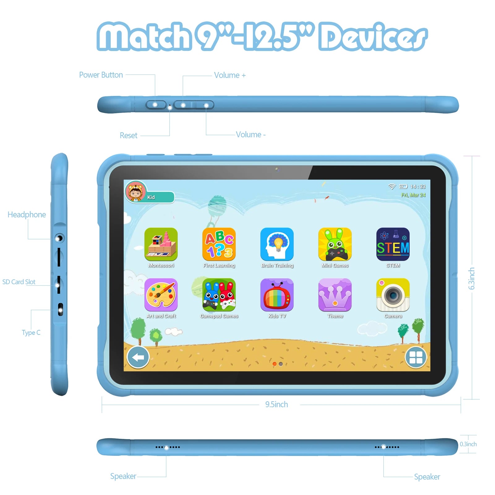 Pritam 10" Kids Tablet – 2GB+64GB,