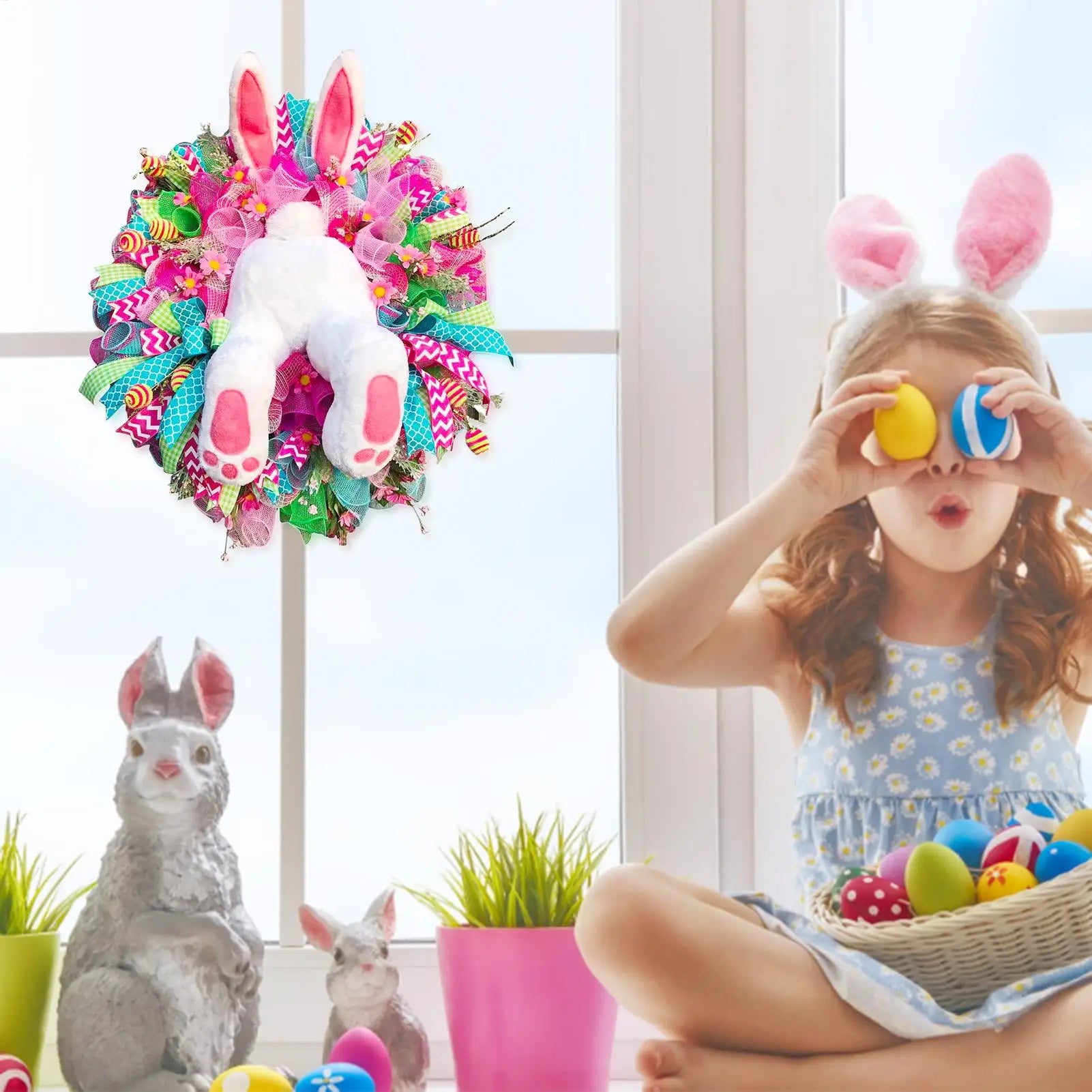 Easter Rabbit Wreath Garland