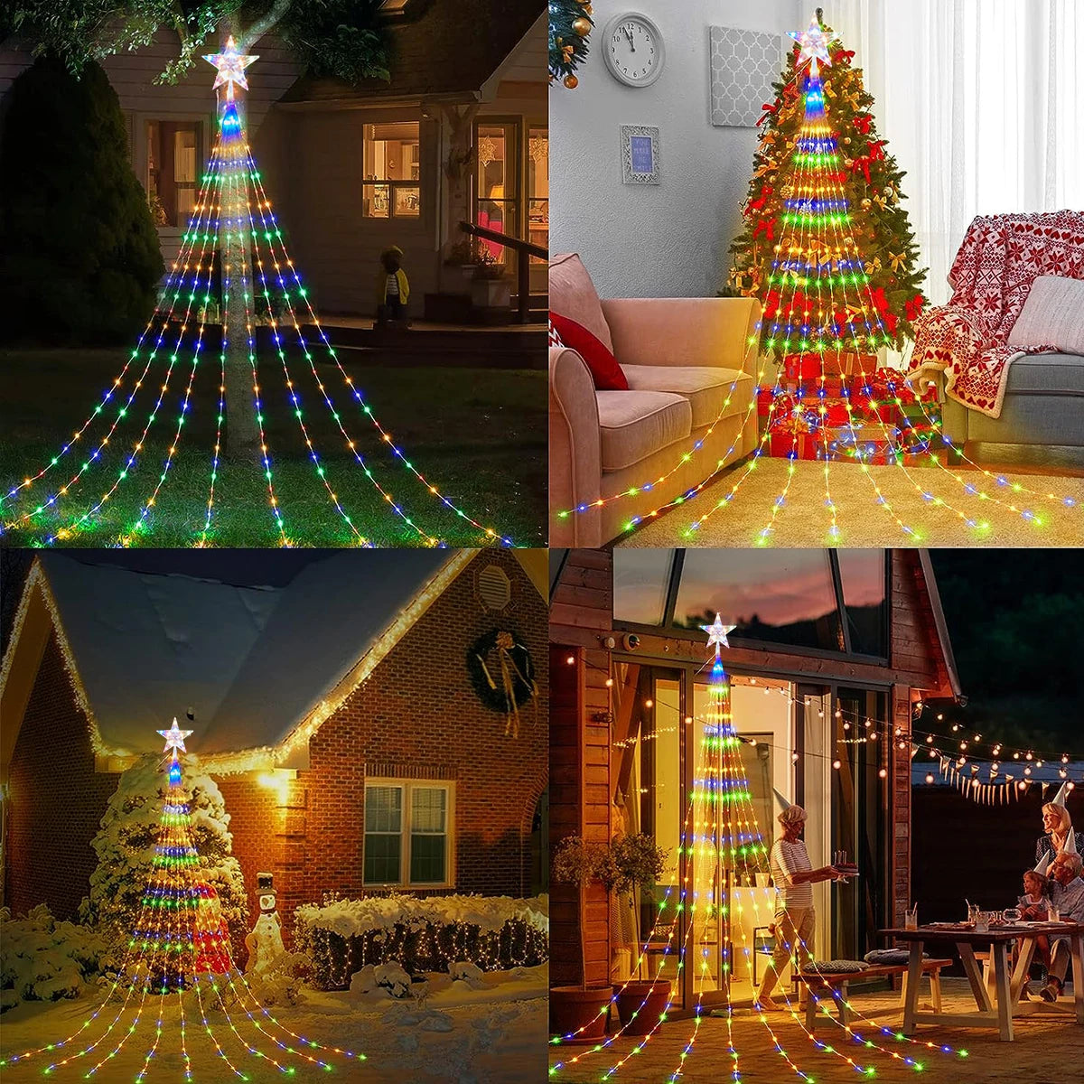 Solar Star Waterfall Fairy Lights