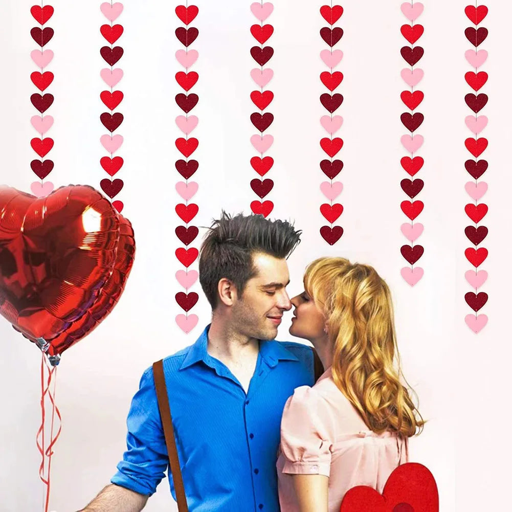 Valentine’s Heart Felt Banner Hanging