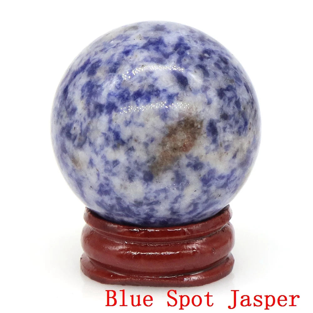 Natural Gemstone Crystal Ball with Stand
