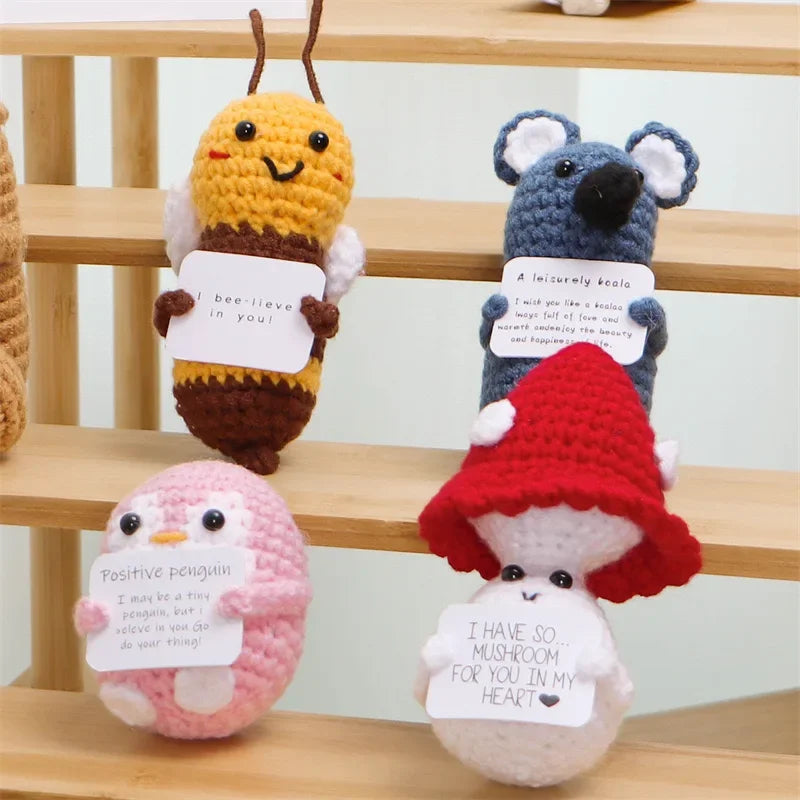Positive Crochet Doll with Affirmation Card